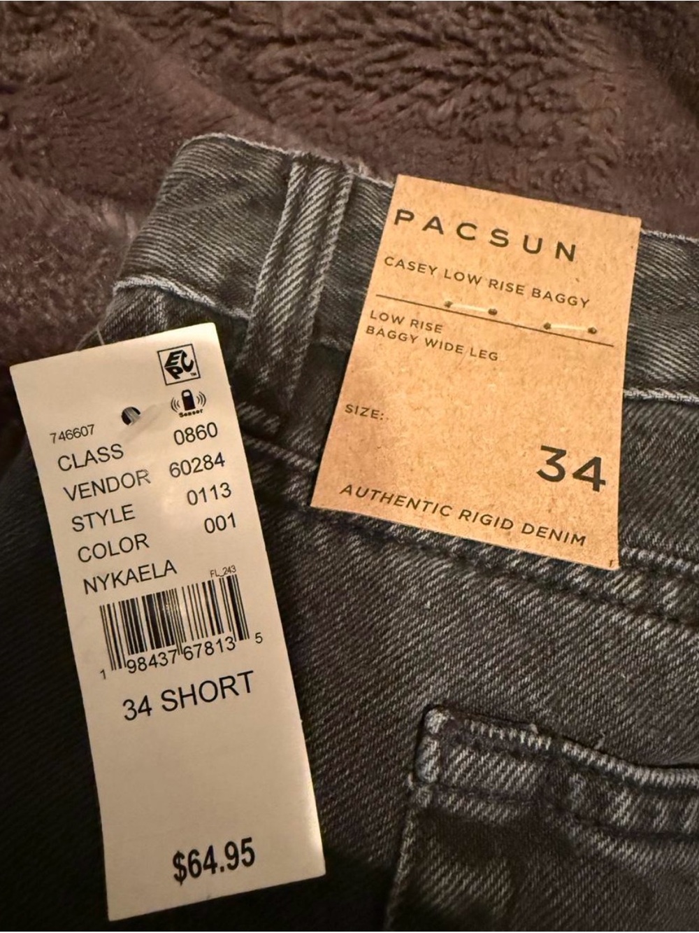 PacSun Casey Low Rise Baggy Jeans in Charcoal Gray